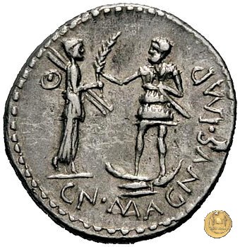 469/1 - denario Cn. Pompeius / M. Publicius 46-45 BC (Spagna)