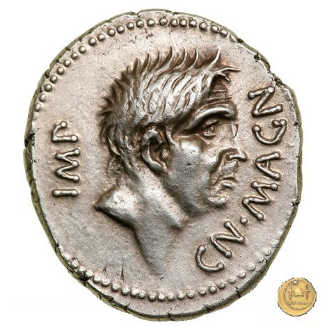 470/1c - denario Cn. Pompeius / M. Minatius Sabinus 46-45 BC (Spagna)