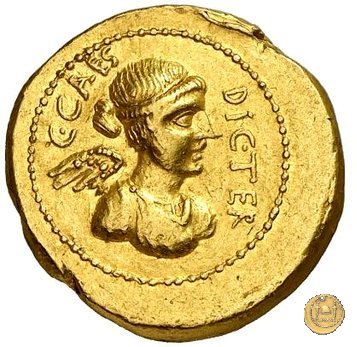 475/1 - aureo C. Iulius Caesar / L. Munatius Plancus 45 BC (Roma)