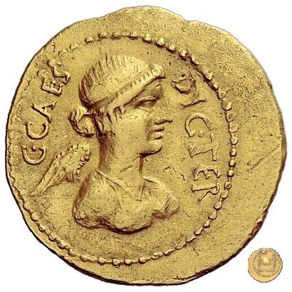 475/1 - aureo C. Iulius Caesar / L. Munatius Plancus 45 BC (Roma)