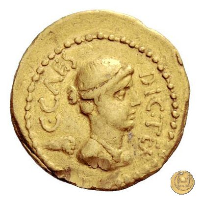 475/1 - aureo C. Iulius Caesar / L. Munatius Plancus 45 BC (Roma)