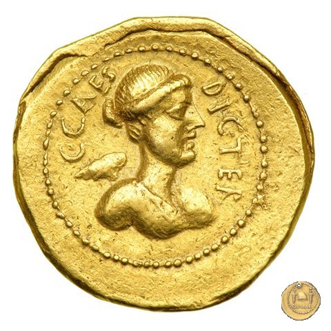 475/1 - aureo C. Iulius Caesar / L. Munatius Plancus 45 BC (Roma)