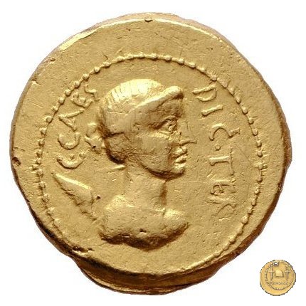 475/1 - aureo C. Iulius Caesar / L. Munatius Plancus 45 BC (Roma)