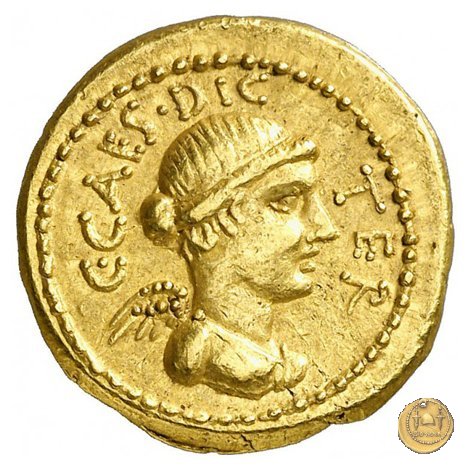 475/1 - aureo C. Iulius Caesar / L. Munatius Plancus 45 BC (Roma)