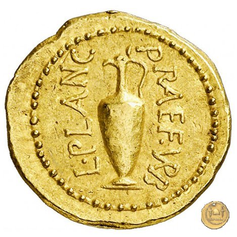 475/1 - aureo C. Iulius Caesar / L. Munatius Plancus 45 BC (Roma)