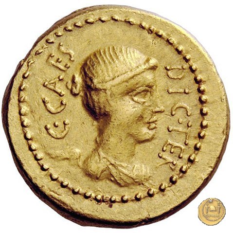 475/1 - aureo C. Iulius Caesar / L. Munatius Plancus 45 BC (Roma)