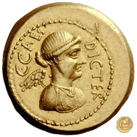 475/1 - aureo C. Iulius Caesar / L. Munatius Plancus 45 BC (Roma)