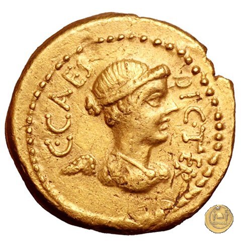 475/1 - aureo C. Iulius Caesar / L. Munatius Plancus 45 BC (Roma)