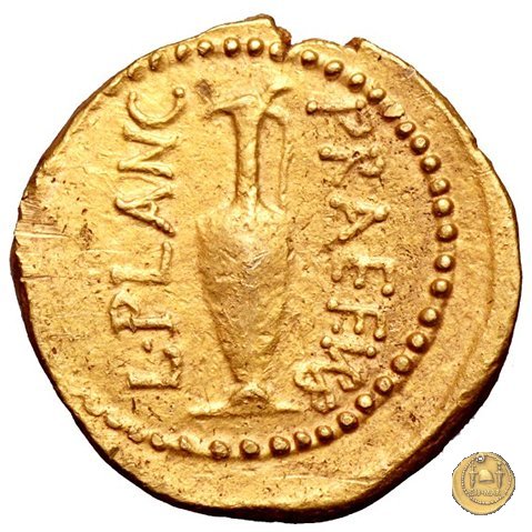 475/1 - aureo C. Iulius Caesar / L. Munatius Plancus 45 BC (Roma)