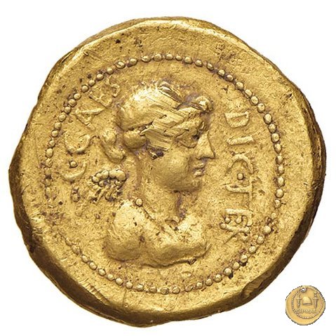 475/1 - aureo C. Iulius Caesar / L. Munatius Plancus 45 BC (Roma)