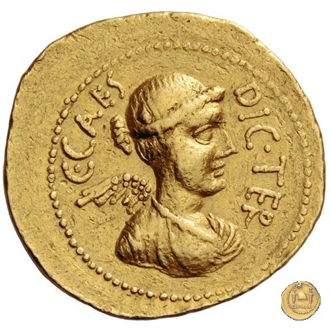 475/1 - aureo C. Iulius Caesar / L. Munatius Plancus 45 BC (Roma)