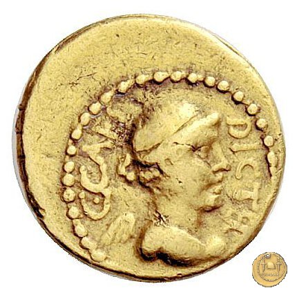 475/2 - mezzo aureo C. Iulius Caesar / L. Munatius Plancus 45 BC (Roma)