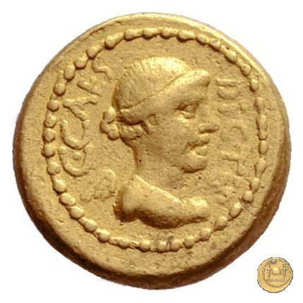 475/2 - mezzo aureo C. Iulius Caesar / L. Munatius Plancus 45 BC (Roma)