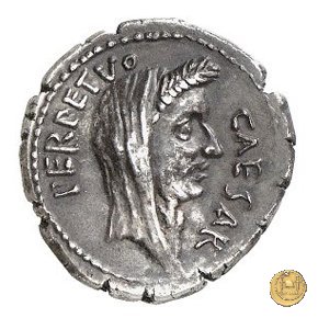 480/13 - denario C. Iulius Caesar / P. Sepullius Macer 44 BC (Roma)