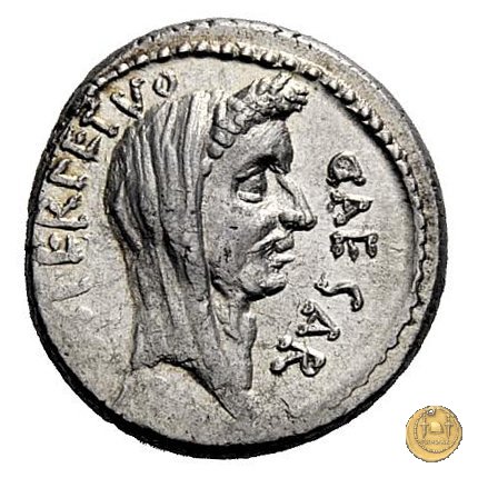 480/13 - denario C. Iulius Caesar / P. Sepullius Macer 44 BC (Roma)