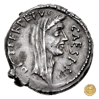 480/13 - denario C. Iulius Caesar / P. Sepullius Macer 44 BC (Roma)