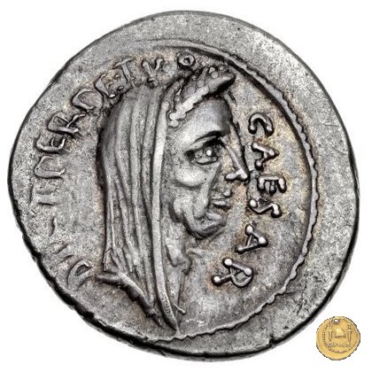 480/13 - denario C. Iulius Caesar / P. Sepullius Macer 44 BC (Roma)