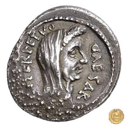 480/13 - denario C. Iulius Caesar / P. Sepullius Macer 44 BC (Roma)