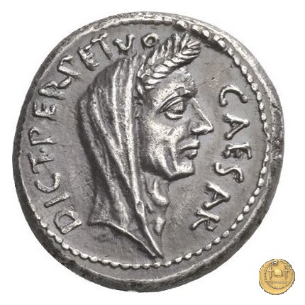 480/13 - denario C. Iulius Caesar / P. Sepullius Macer 44 BC (Roma)