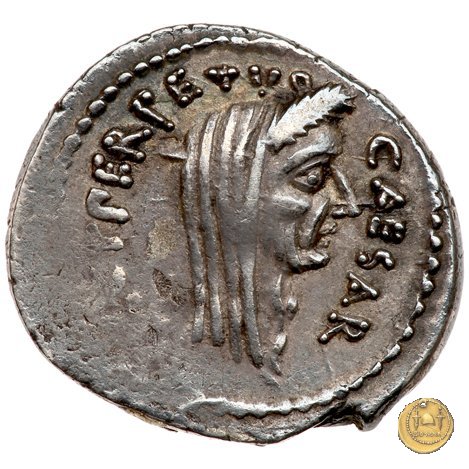 480/14 - denario C. Iulius Caesar / P. Sepullius Macer 44 BC (Roma)