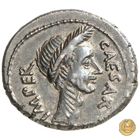 480/17 - denario C. Iulius Caesar / M. Mettius 44 BC (Roma)