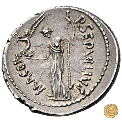 480/5 - denario C. Iulius Caesar / P. Sepullius Macer 44 BC (Roma)