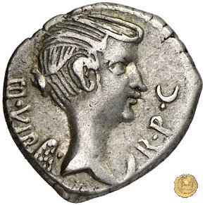 489/6 - quinario M. Antonius 43-42 BC (Gallia Trans- Cisalpina)