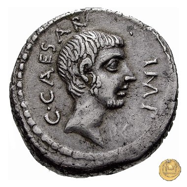 490/1 - denario C. Iulius Caesar Octavianus 43 BC (Gallia Cisalpina e Italia)