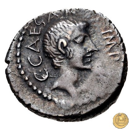 490/1 - denario C. Iulius Caesar Octavianus 43 BC (Gallia Cisalpina e Italia)