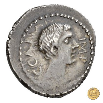 490/1 - denario C. Iulius Caesar Octavianus 43 BC (Gallia Cisalpina e Italia)