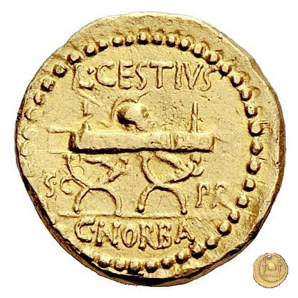 491/1a - aureo L. Cestius / C. Norbanus 43 BC (Roma)