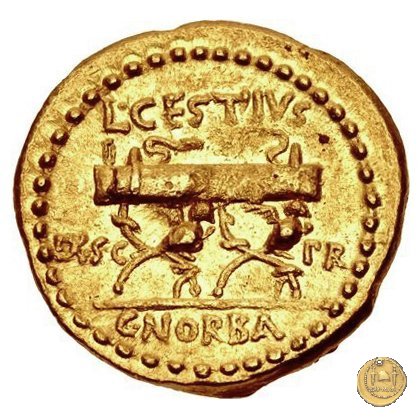 491/1b - aureo L. Cestius / C. Norbanus 43 BC (Roma)