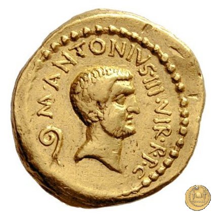 492/1 - aureo M. Antonius / C. Iulius Caesar Octavianus 43 BC (Gallia Cisalpina)