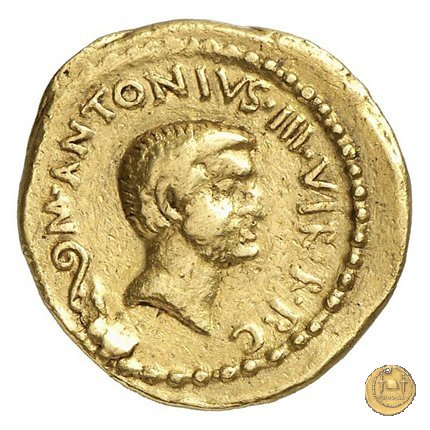 492/1 - aureo M. Antonius / C. Iulius Caesar Octavianus 43 BC (Gallia Cisalpina)