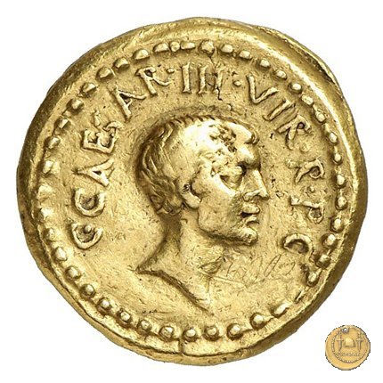 492/1 - aureo M. Antonius / C. Iulius Caesar Octavianus 43 BC (Gallia Cisalpina)