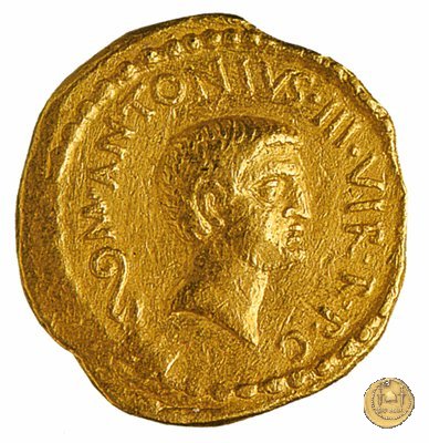 492/2 - aureo M. Antonius / M. Aemilius Lepidus 43 BC (Gallia Cisalpina)