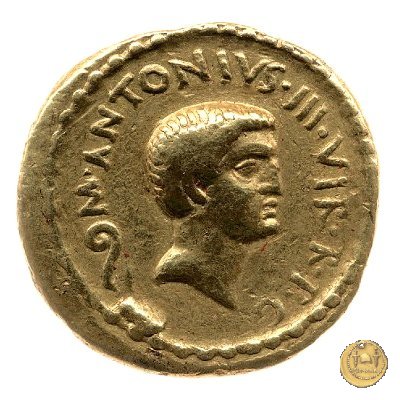 492/2 - aureo M. Antonius / M. Aemilius Lepidus 43 BC (Gallia Cisalpina)