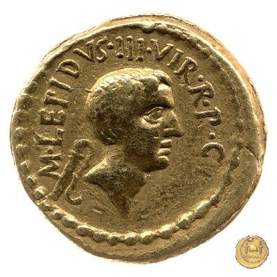 492/2 - aureo M. Antonius / M. Aemilius Lepidus 43 BC (Gallia Cisalpina)