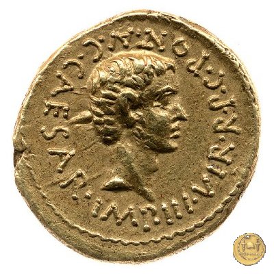 493/1 - aureo C. Iulius Caesar Octavianus / M. Antonius 43 BC (Gallia Cisalpina)