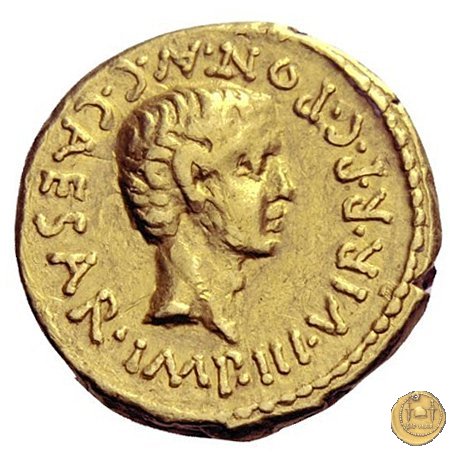 493/1 - aureo C. Iulius Caesar Octavianus / M. Antonius 43 BC (Gallia Cisalpina)