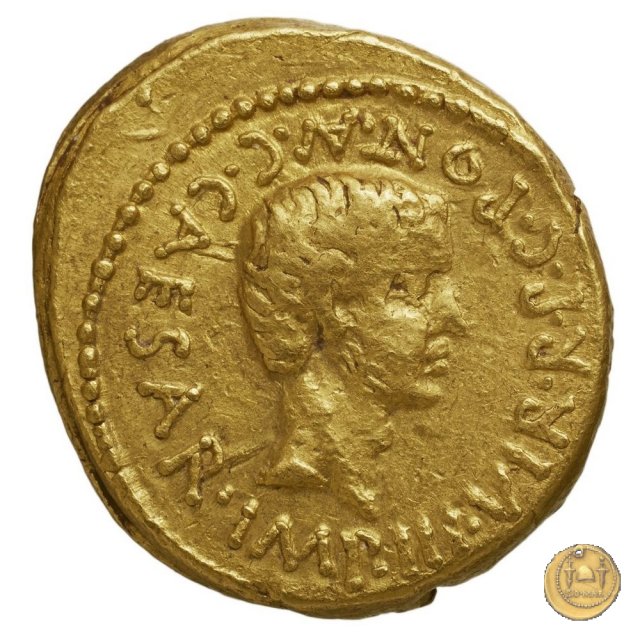 493/1 - aureo C. Iulius Caesar Octavianus / M. Antonius 43 BC (Gallia Cisalpina)