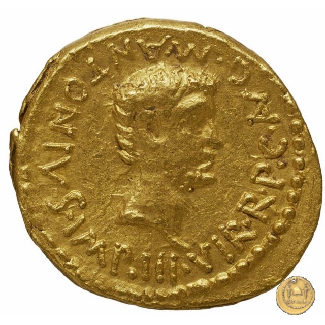 493/1 - aureo C. Iulius Caesar Octavianus / M. Antonius 43 BC (Gallia Cisalpina)