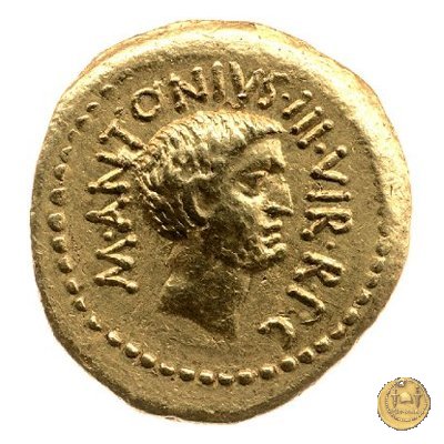 494/11 - aureo M. Antonius / C. Vibius Varus 42 BC (Roma)