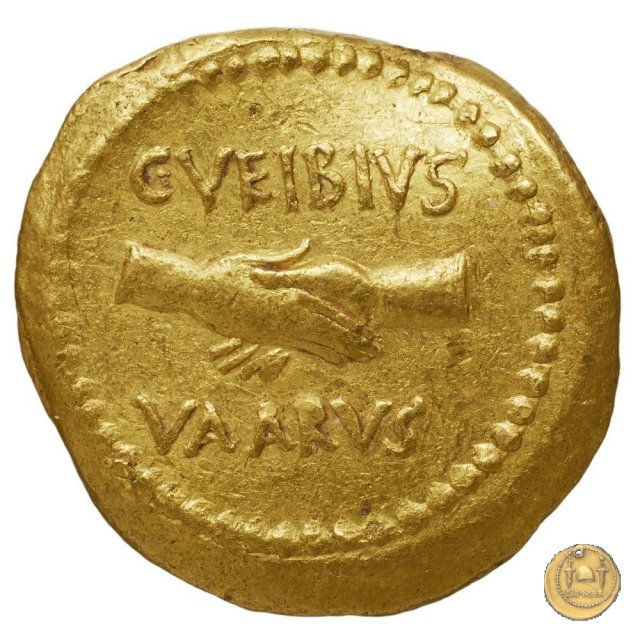 494/11 - aureo M. Antonius / C. Vibius Varus 42 BC (Roma)