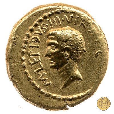 494/13 - aureo M. Aemilius Lepidus / L. Mussidius Longus 42 BC (Roma)