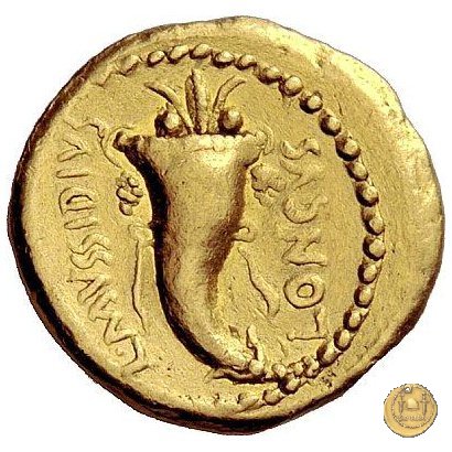 494/14 - aureo M. Antonius / L. Mussidius Longus 42 BC (Roma)