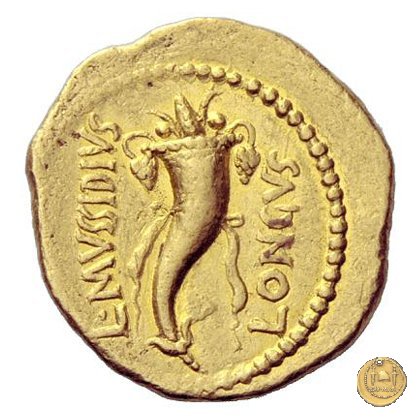 494/14 - aureo M. Antonius / L. Mussidius Longus 42 BC (Roma)