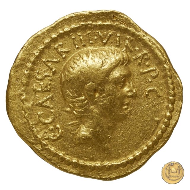 494/15 - aureo C. Iulius Caesar Octavianus / L. Mussidius Longus 42 BC (Roma)