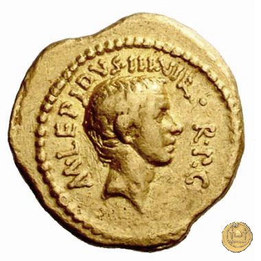 494/1 - aureo M. Aemilius Lepidus / L. Livineius Regulus 42 BC (Roma)