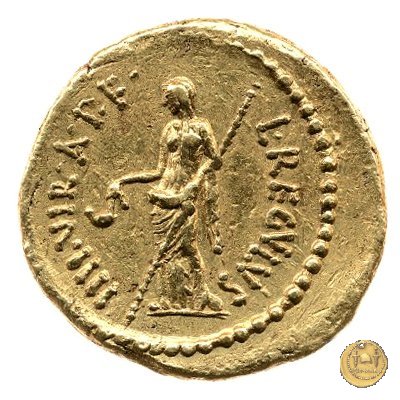 494/1 - aureo M. Aemilius Lepidus / L. Livineius Regulus 42 BC (Roma)